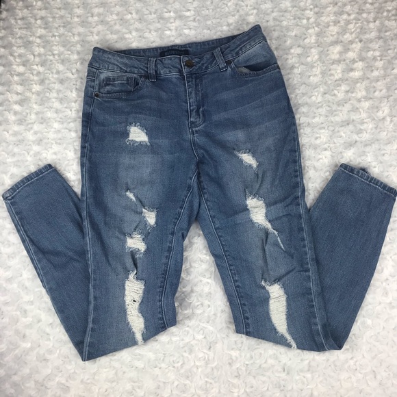 Blue Spice Denim - Blue Spice Junior’s Ripped Skinny Jeans